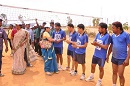 Dr. Neeradha Chandramohan wishes the participants of the event before a match. 