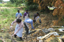 Staff involving cleaning activities infront of N.I.E.P.M.D Campus