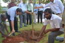 Dr. Vinod Agarwal, I.A.S., Secretary to Govt. of India, Do.E.Pw.Ds, M.S.J&E, planting a sapling in the Campus.