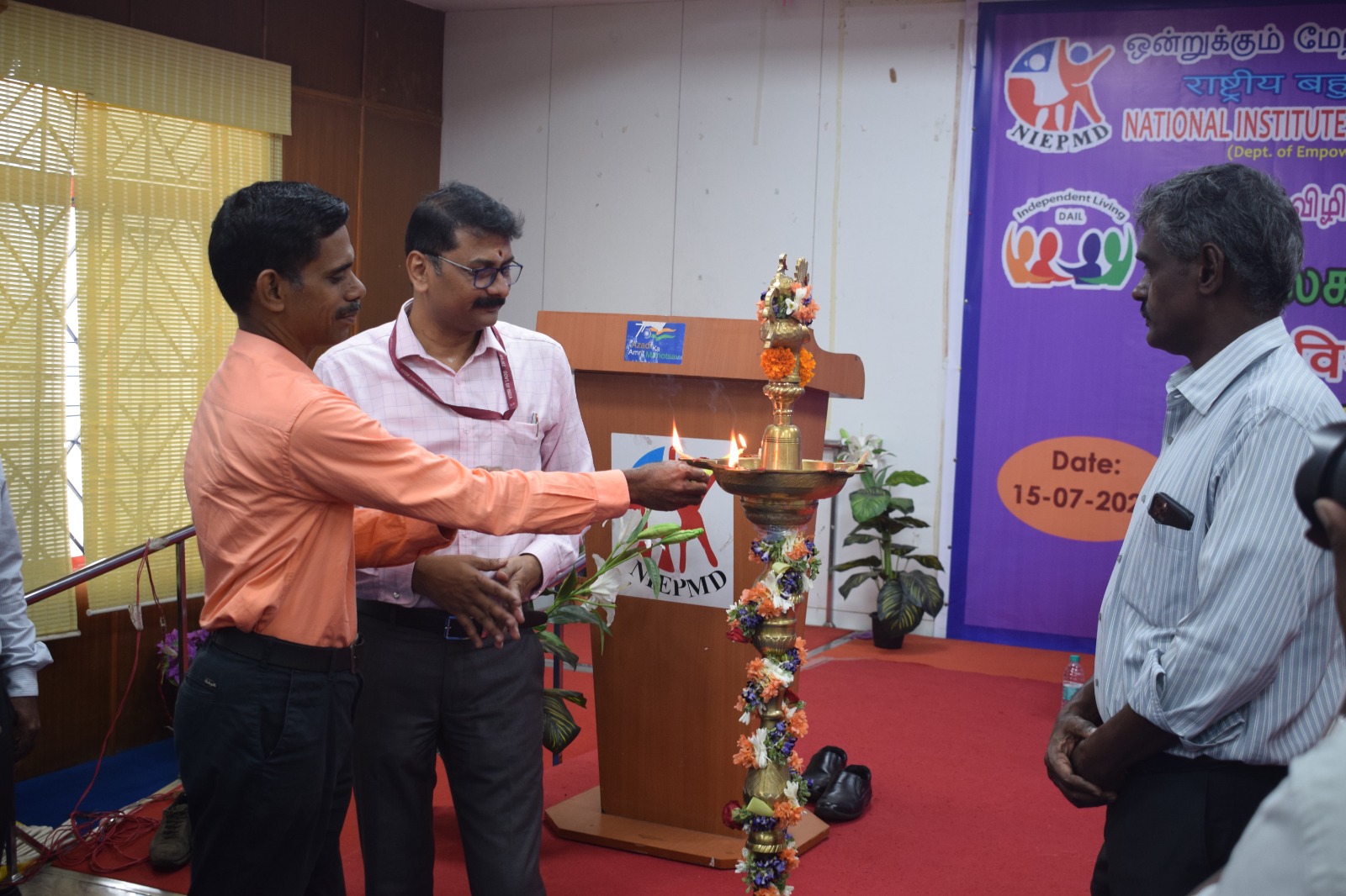 Chief Guest Dr.Suresh Sundaram, Prof & HoD, RGNIYD lighthing the Lamp during Inauguration